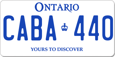 ON license plate CABA440