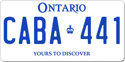 ON license plate CABA441