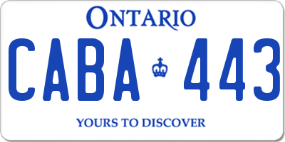 ON license plate CABA443