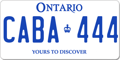 ON license plate CABA444