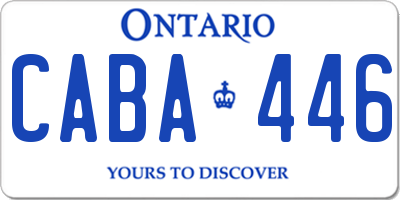 ON license plate CABA446