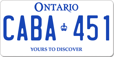 ON license plate CABA451