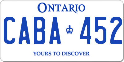 ON license plate CABA452