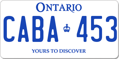 ON license plate CABA453