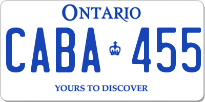 ON license plate CABA455