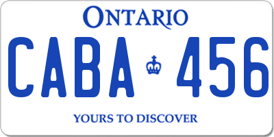 ON license plate CABA456