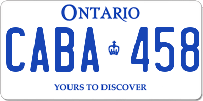 ON license plate CABA458