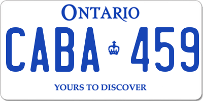 ON license plate CABA459