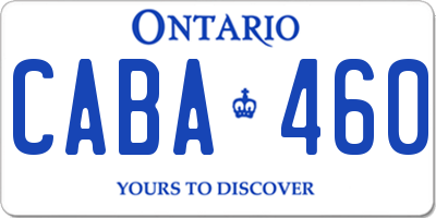 ON license plate CABA460