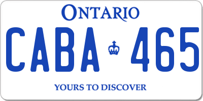 ON license plate CABA465