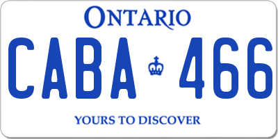 ON license plate CABA466