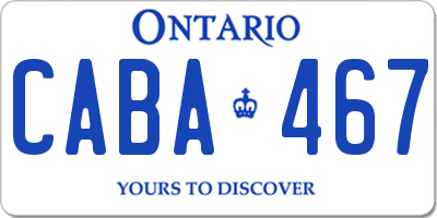 ON license plate CABA467