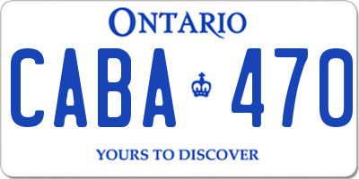 ON license plate CABA470