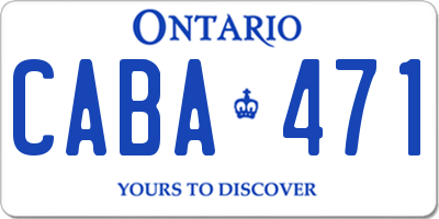 ON license plate CABA471