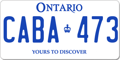 ON license plate CABA473