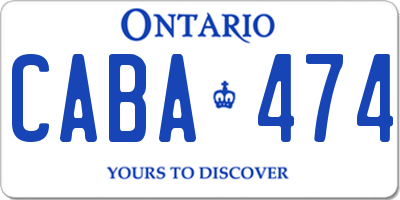 ON license plate CABA474