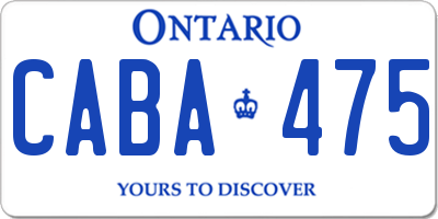 ON license plate CABA475