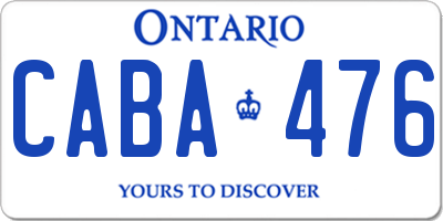 ON license plate CABA476