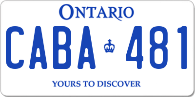 ON license plate CABA481