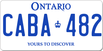 ON license plate CABA482