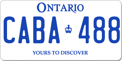 ON license plate CABA488