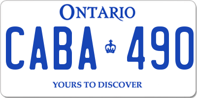 ON license plate CABA490