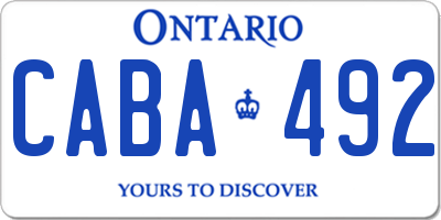 ON license plate CABA492