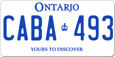 ON license plate CABA493