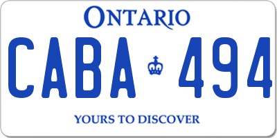 ON license plate CABA494