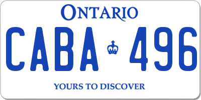 ON license plate CABA496