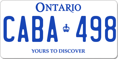 ON license plate CABA498