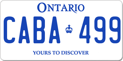 ON license plate CABA499