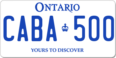 ON license plate CABA500