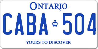 ON license plate CABA504