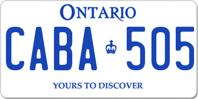 ON license plate CABA505