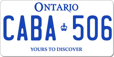 ON license plate CABA506