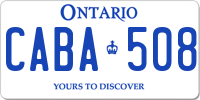 ON license plate CABA508