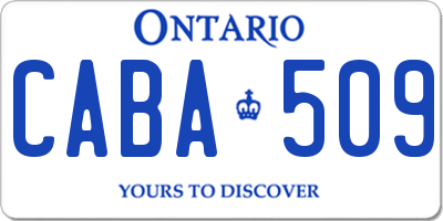 ON license plate CABA509