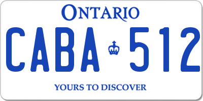 ON license plate CABA512