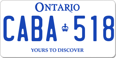 ON license plate CABA518