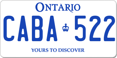 ON license plate CABA522