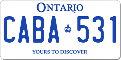 ON license plate CABA531