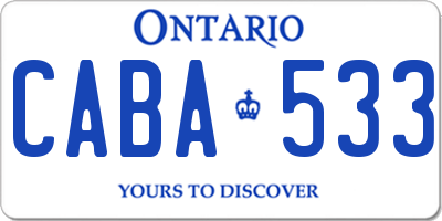 ON license plate CABA533