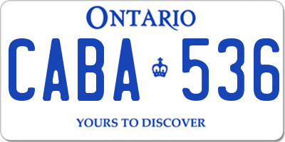 ON license plate CABA536