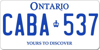 ON license plate CABA537