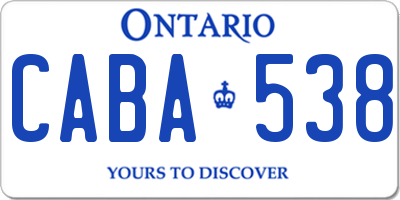 ON license plate CABA538