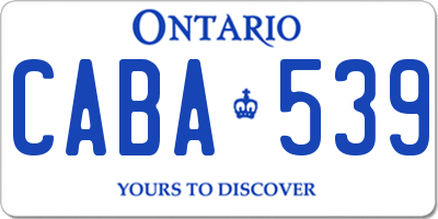 ON license plate CABA539