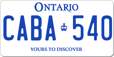 ON license plate CABA540