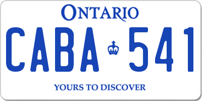 ON license plate CABA541