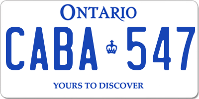 ON license plate CABA547